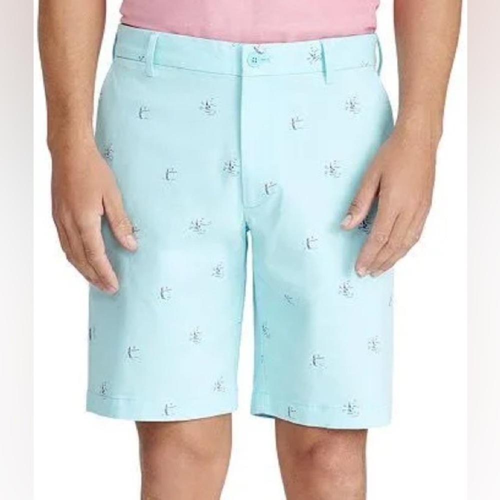 Izod Men's Flat‎ Front Shorts - Light Blue